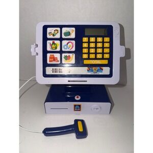 Aldi Grocery Store Toy Cash Register Electronic Calculator Scanner Blue White